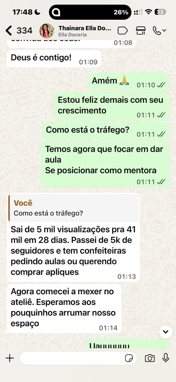 Depoimento real de aluna — print 8