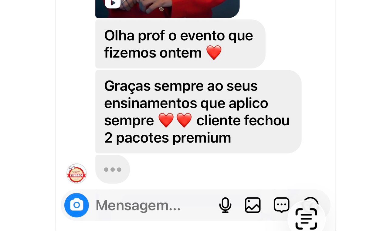 Depoimento real de aluna — print 2